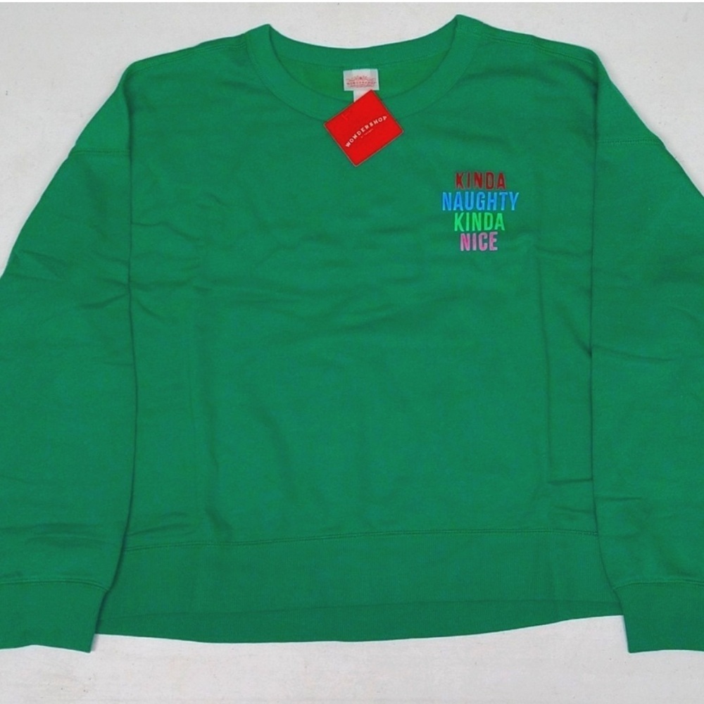 Wondershop Kinda Naughty Kinda Nice Holiday Crewneck Sweatshirt Pullover - Picture 2 of 4